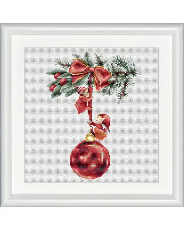 Expressversand Stickpackung Bild Wichtel auf der Weihnachtskugel