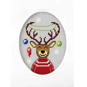 Stickpackung Karte Leuchtendes Rentier Exklusiv