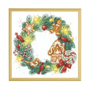 Exklusiv Stickpackung Bild Pfefferkuchenkranz