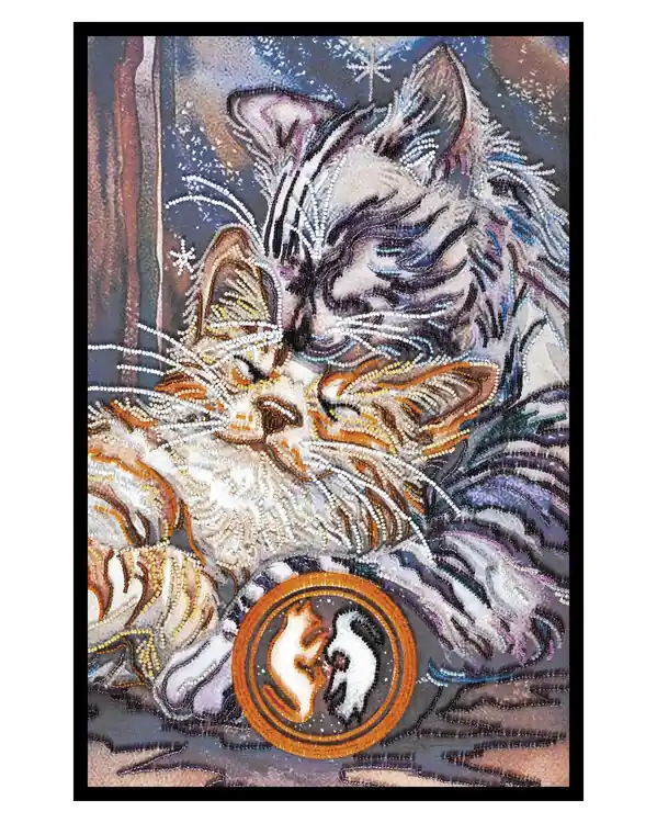 Perlenstickerei Katzengeschmuse Schneller Versand