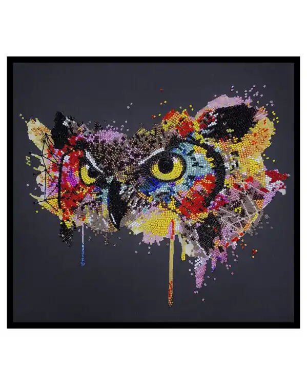 Ausverkauf Perlenstickerei Eule