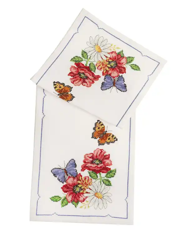 Stickpackung Läufer Schmetterlinge & Blumen Top-Angebot