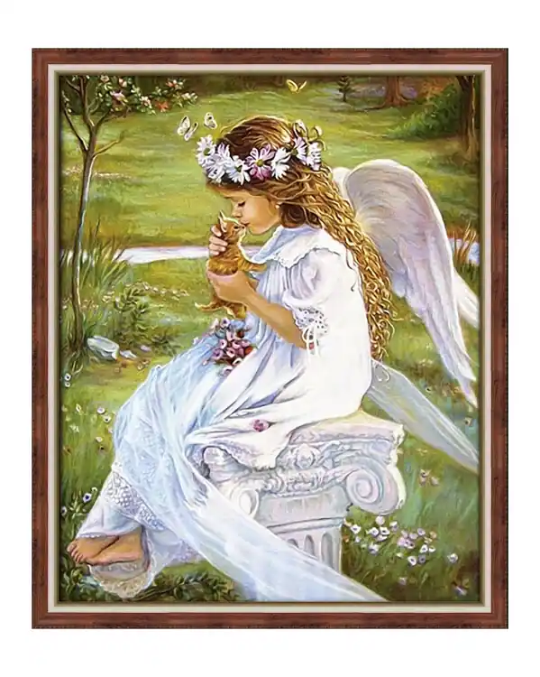 Diamond painting Engel mit Katze Premium