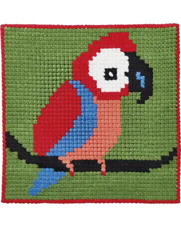 Stickpackung Straminbild Papagei Abverkauf