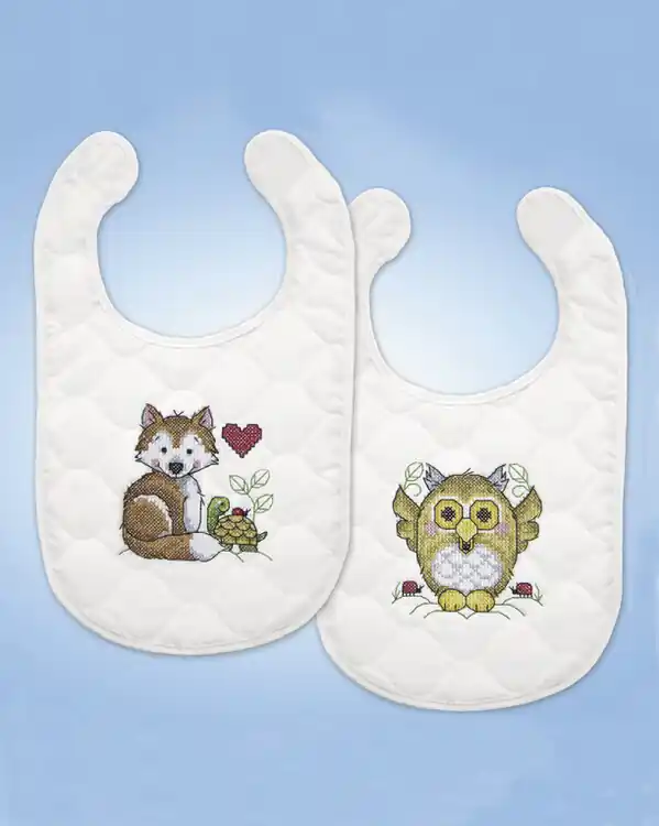 Stickpackung Lätzchen Tiere 2-er Pack Nur Heute