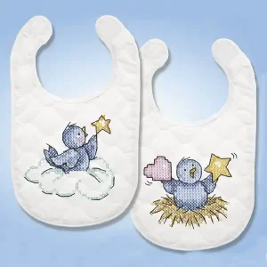 Stickpackung Lätzchen Singvögel 2-er Pack Hochwertig