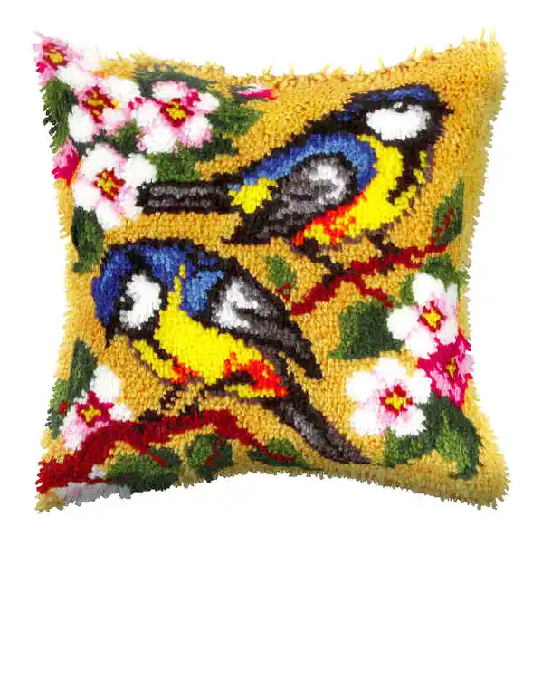 Knüpfkissen Vögel Letzte Chance