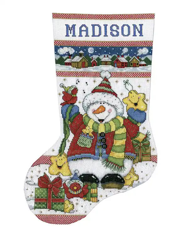 Stickpackung Strumpf Schneemann Must-Have