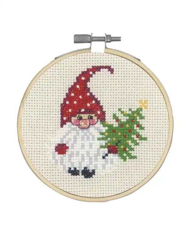 Super-Preis Stickpackung Bild Wichtel und Tanne