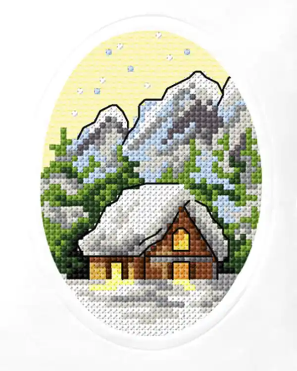 Hochwertig Stickpackung Karte Hütte.