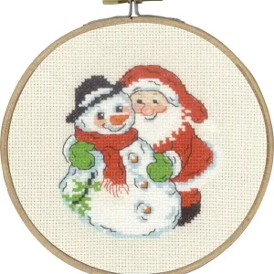 Billig Stickpackung Bild Schneemann & Weihnachtsmann