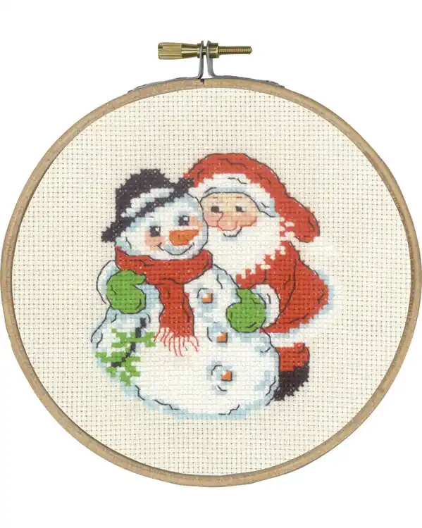 Billig Stickpackung Bild Schneemann & Weihnachtsmann