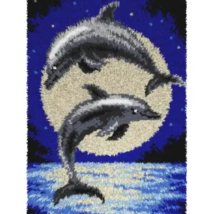 Knüpfmatte Delfine Premium