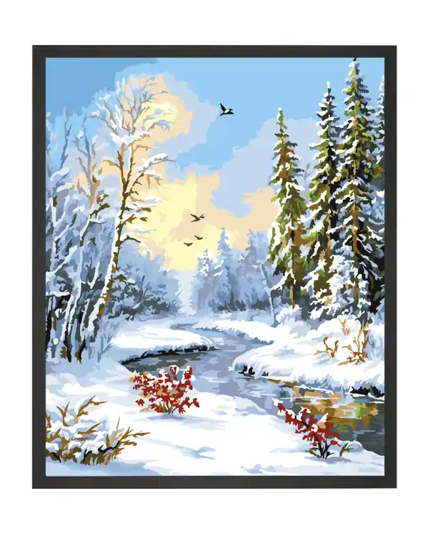 Sichere Zahlung Paint by numbers Friedliche Winterszene