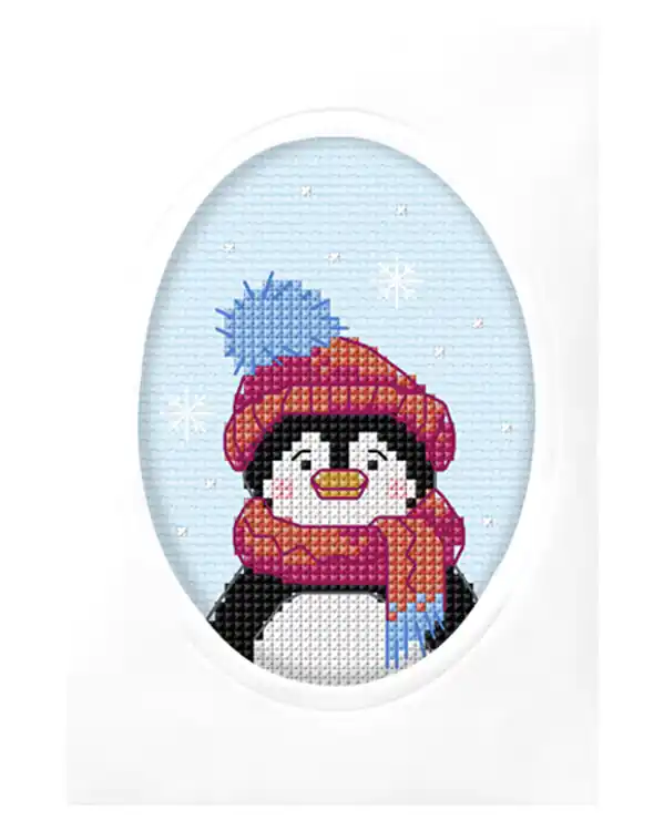 Markenware Stickpackung Karte Pinguin