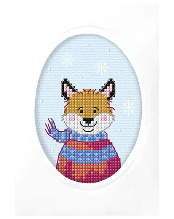 Abverkauf Stickpackung Karte Fuchs