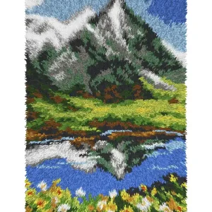 Knüpfmatte Berglandschaft Weltweiter Versand