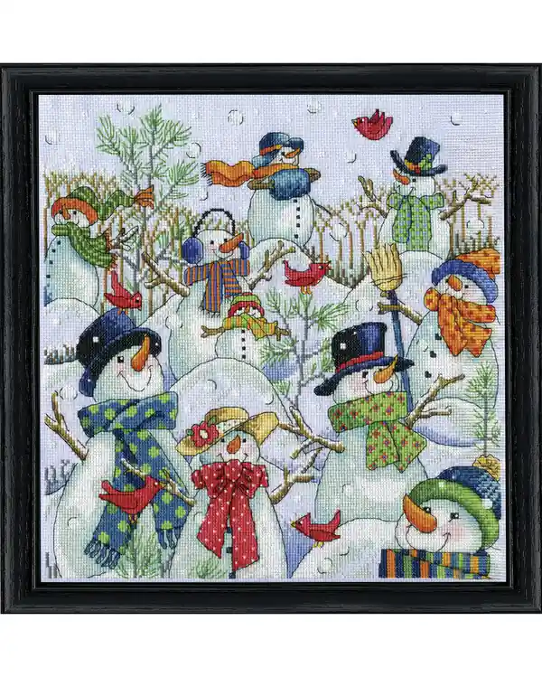 Geprüft Stickpackung Bild Schneemänner