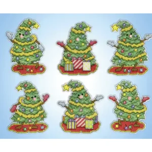 Ausverkauf Plastik Canvas Tanzende Weihnachtsnachbarn 6er-Pack