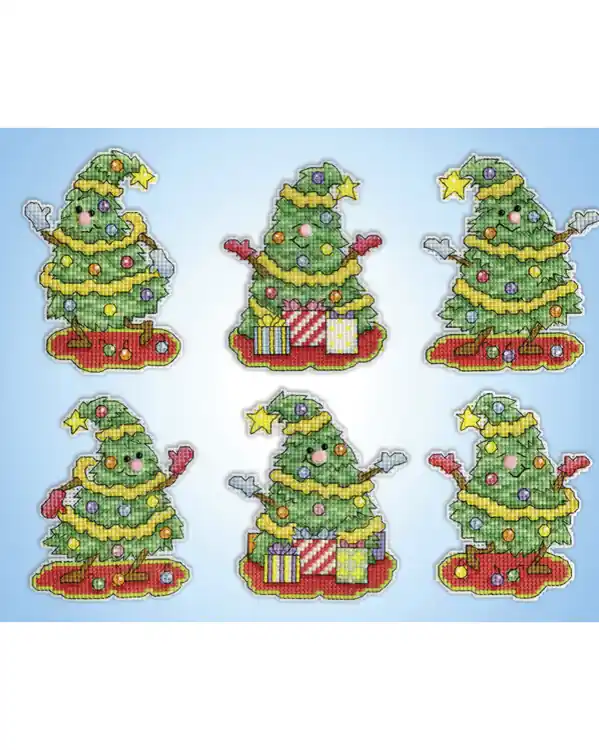 Ausverkauf Plastik Canvas Tanzende Weihnachtsnachbarn 6er-Pack