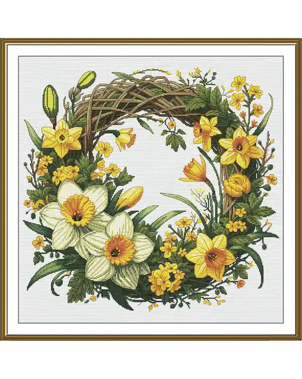 Solange Der Vorrat Reicht Stickpackung Bild Krone aus Blumen