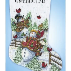 Stickpackung Weihnachtsstrumpf Schneemänner Top-Preis