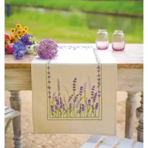 Mega-Angebot Stickpackung Tischläufer Lavendel