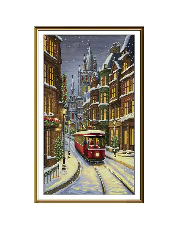 Stickpackung Bild Winterstraßenbahn Heute Kaufen