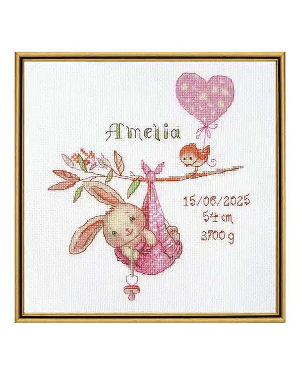 Knallerangebot Stickpackung Geburtsbild rosa