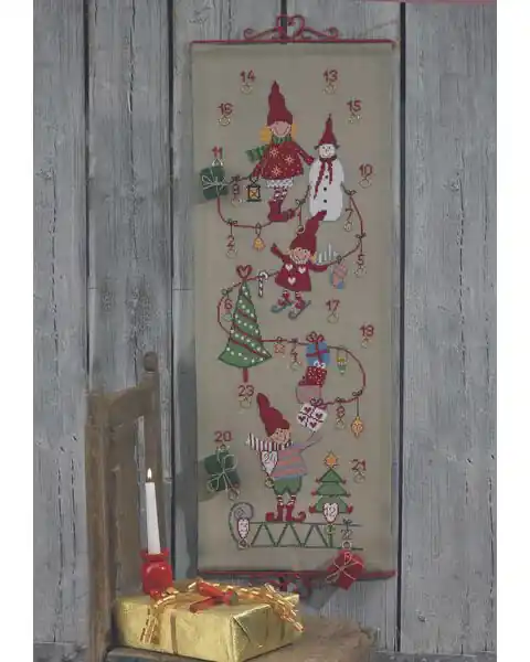 Beliebt Stickpackung Kalender Wichtel mit Schlitten