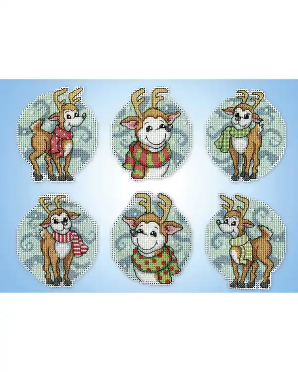 Rabatt Plastik Canvas Rentiere 6-er Pack