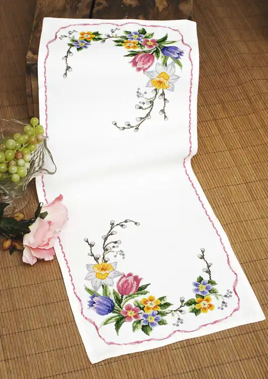 Top-Preis Stickpackung Tischläufer Frühling