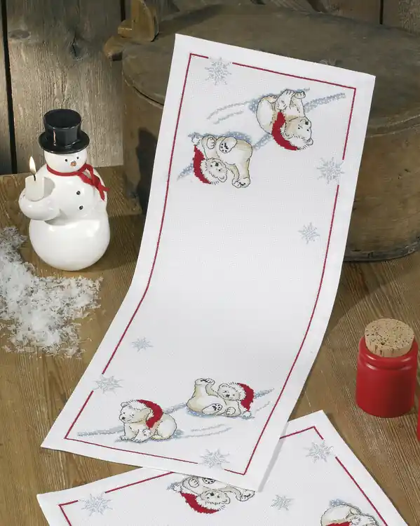 Ausverkauf Stickpackung Läufer Eisbären