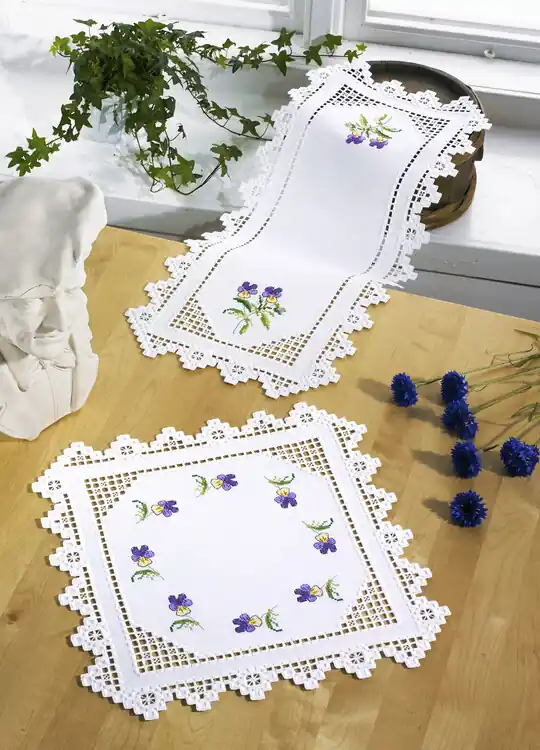 Mega-Angebot Stickpackung Hardangerläufer Veilchen