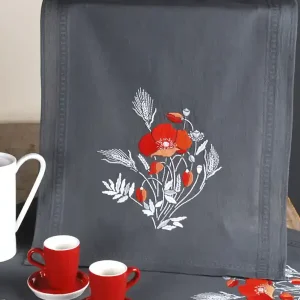 Angebot Stickpackung Mohn auf schwarz