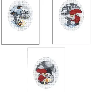 Abverkauf Stickpackung Karten Weihnachten 3-er Pack