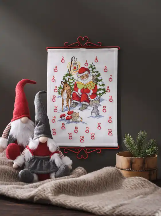 Stickpackung Kalender Lesender Weihnachtsmann Sichere Zahlung