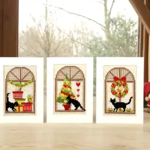 Ab Werk Stickpackung Karte Weihnachtsfenster 3-er Pack