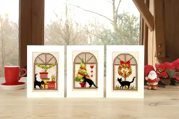 Ab Werk Stickpackung Karte Weihnachtsfenster 3-er Pack