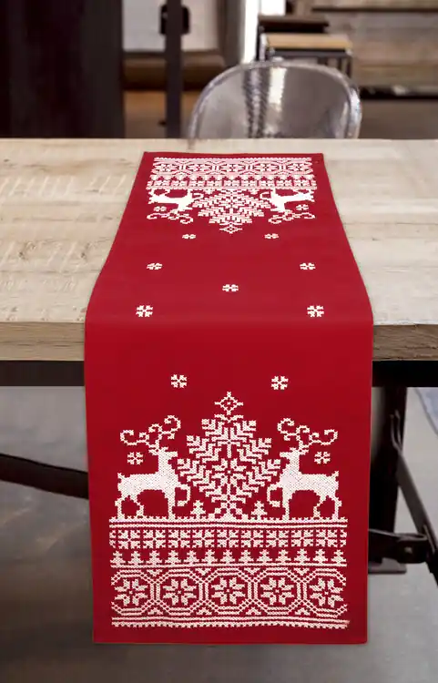 Stickpackung Tischläufer Klassische Weihnachten Rabatt