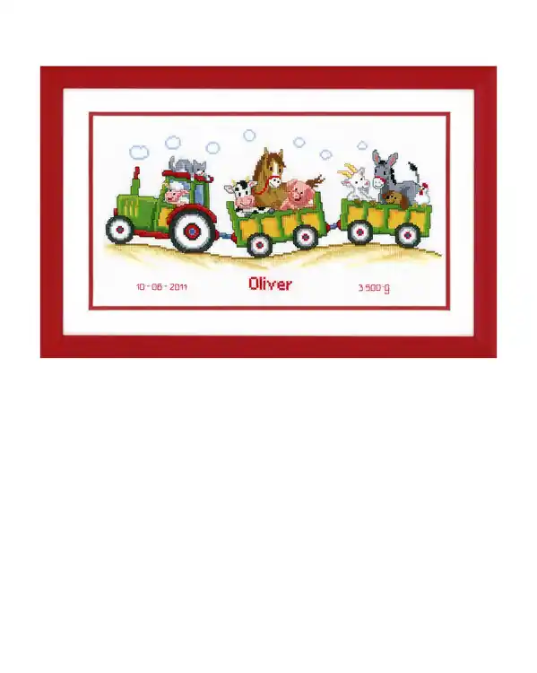 Abverkauf Bild Traktor mit Tieren