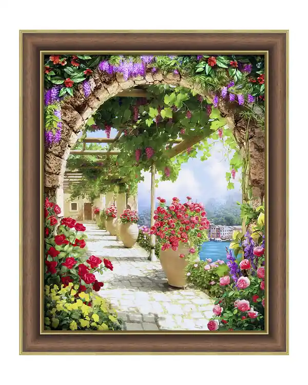 Diamond Painting Terrasse Handgefertigt