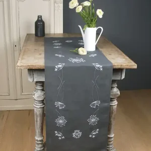 Stickpackung Läufer Weiße Blumen Kracherpreis