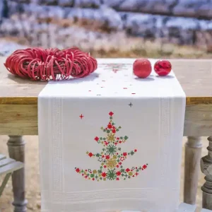 Markenprodukt Stickpackung Tischläufer Weihnachtsbaum