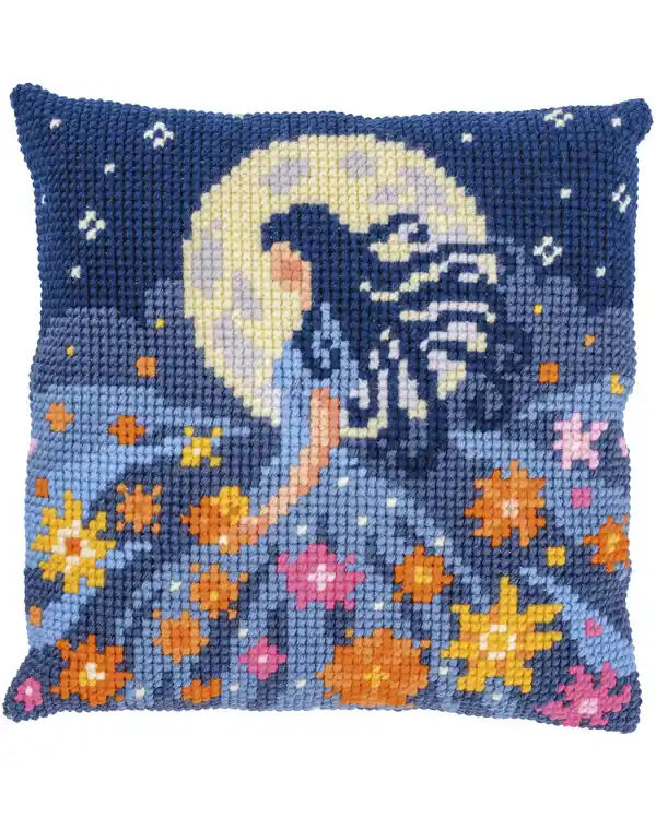 Stickpackung Kissen Mädchen und der Mond Neuheit