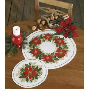 Jetzt Zugreifen Stickpackung Tischdecke Weihnachtsstern rund