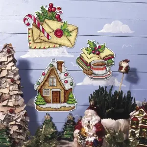 Plastikleinwand Weihnachtsmotiv 3-tlg Günstig