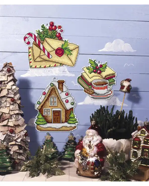 Plastikleinwand Weihnachtsmotiv 3-tlg Günstig