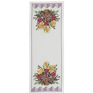 Stickpackung Tischläufer Blumen im Korb Heute Kaufen