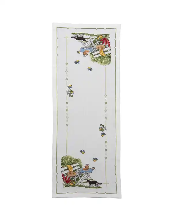 Stickpackung Tischläufer Kaffeepause im Freien Billig